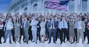 Pictures of men and women dressed for different careers