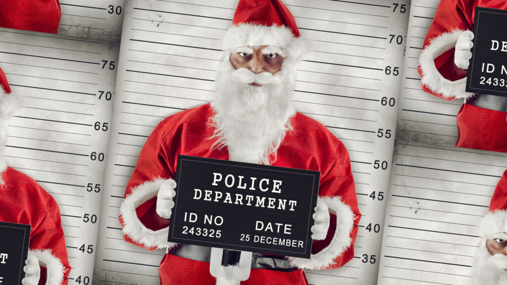 Santa in a police lineup