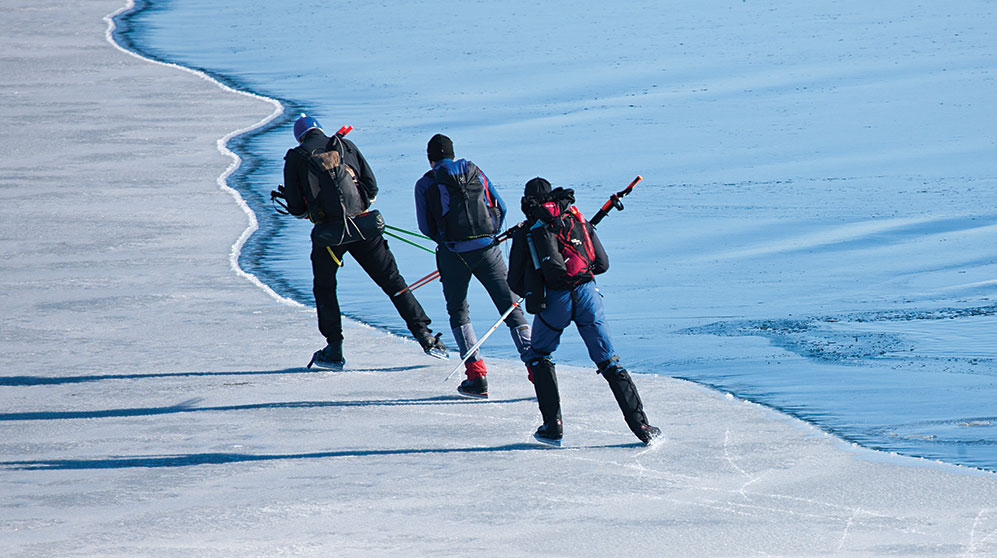 People skating on thin ice