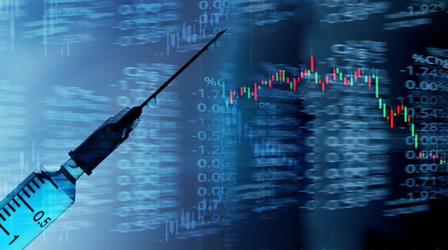 medical shot and investment background