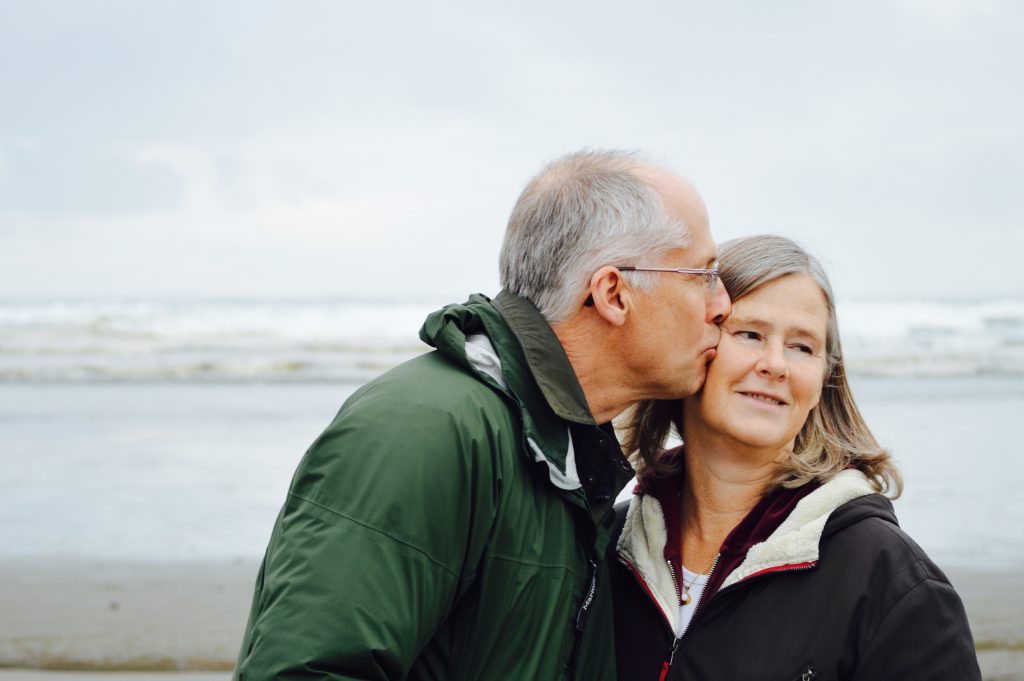 Older couple on a beach