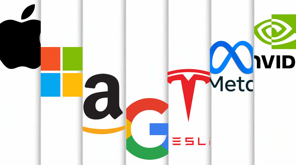 Magnificent 7 stocks, Apple, Microsoft, Amazon, Google, Tesla, Meta, Nvida