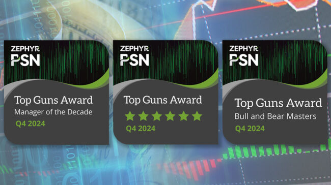 Zephyr's PSN Top Guns Awards for AMG Capital Management’s (ACM) Small and Mid Cap Portfolio Strategy as of Q4 2024: Manager of the Decade, 6-Stars, Bull and Bear Masters