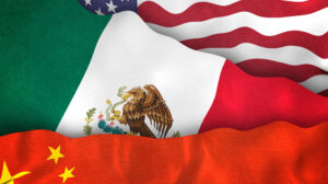 Photo of flags from the U.S., Mexico and China