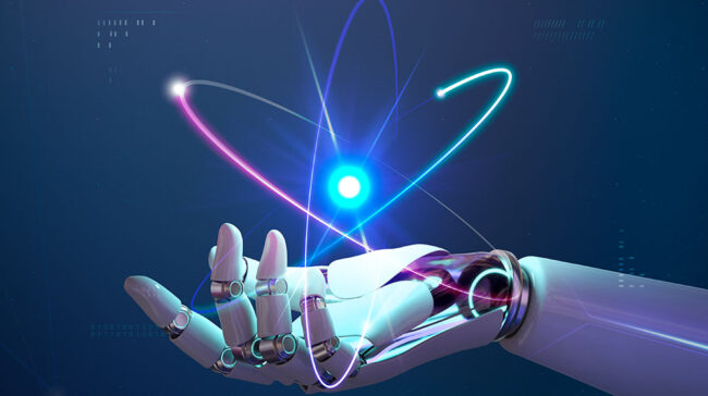 Photo of fusion energy and a robot hand