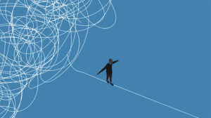 Person trying to escape chaos