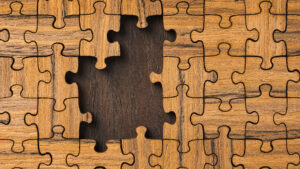 A puzzle missing pieces