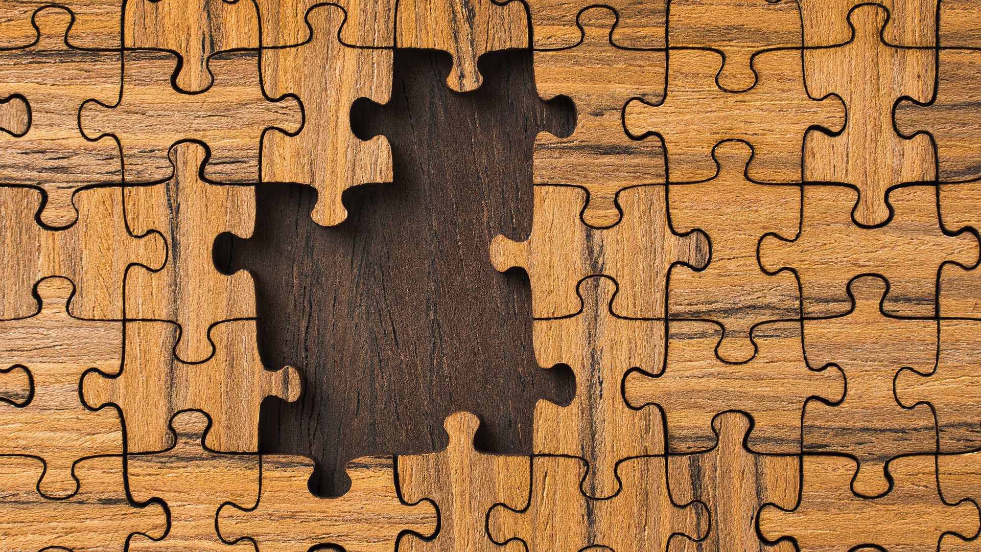 A puzzle missing pieces
