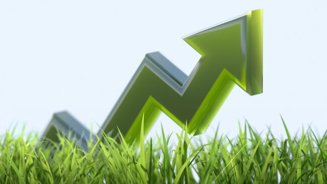 a photo of a zig zag arrow going up