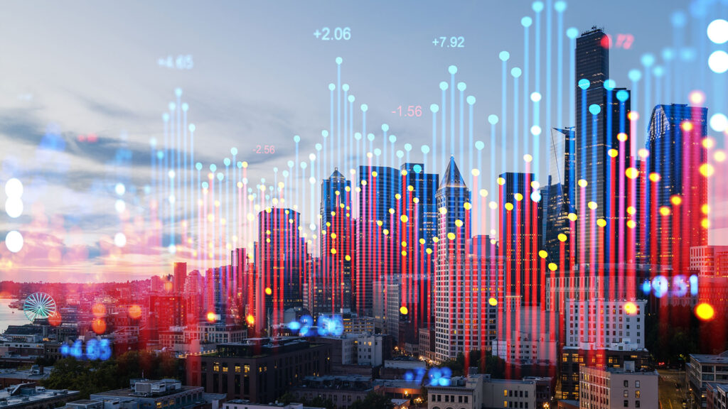 collage image of financial growth