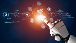 Photo of an AI robot working