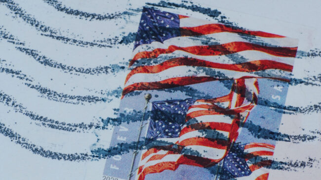 Photo of a stamp on mail