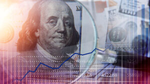 Merged photo of financial images