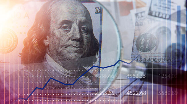 Merged photo of financial images