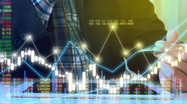 Merged photo of financial images