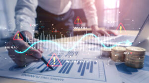 Merged photo of financial images