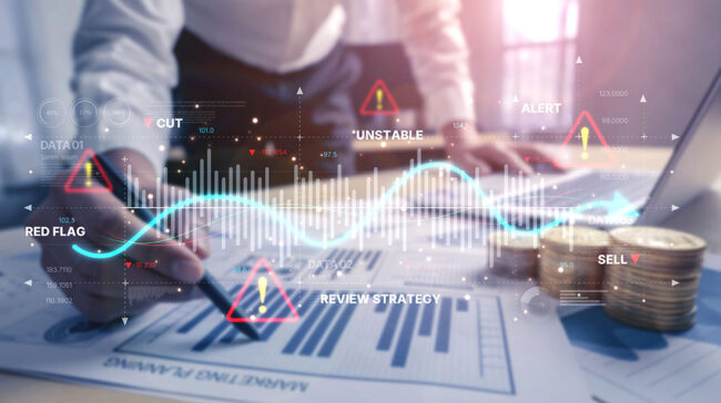 Merged photo of financial images