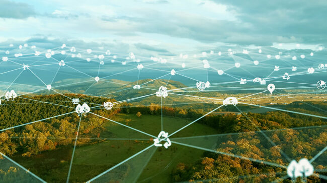 Photo collage of climate-technology