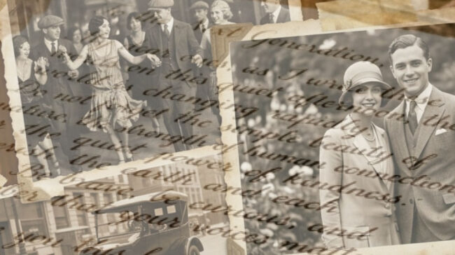 Photo collage of old photographs and a hand-written letter