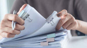 Photo of tax paperwork
